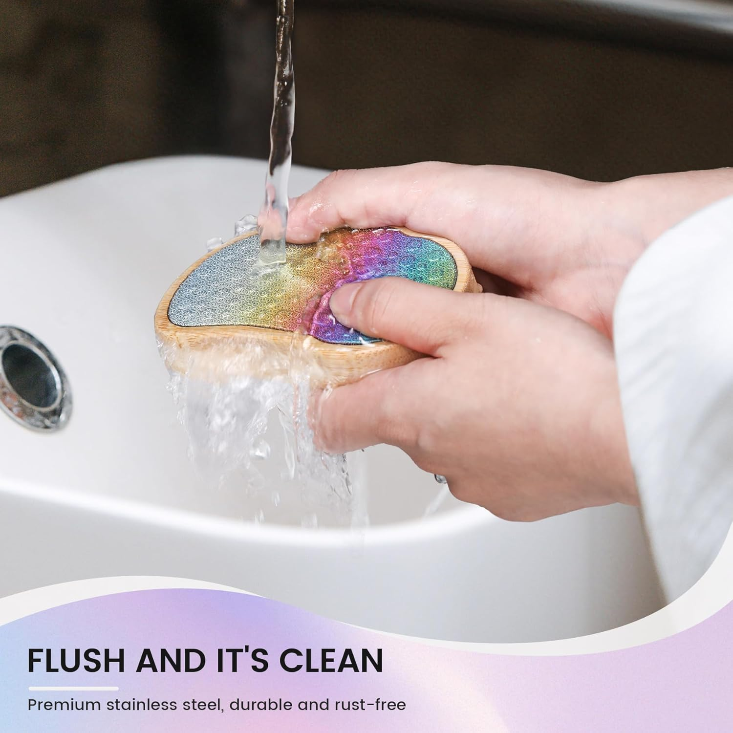 BEZOX NEW Foot File Combines Environmental Protection with High Efficiency in Removing Callus - Comfortable Wooden Handle, Beautiful Stainless Steel File Surface for Soft & Smooth Feet image number 3