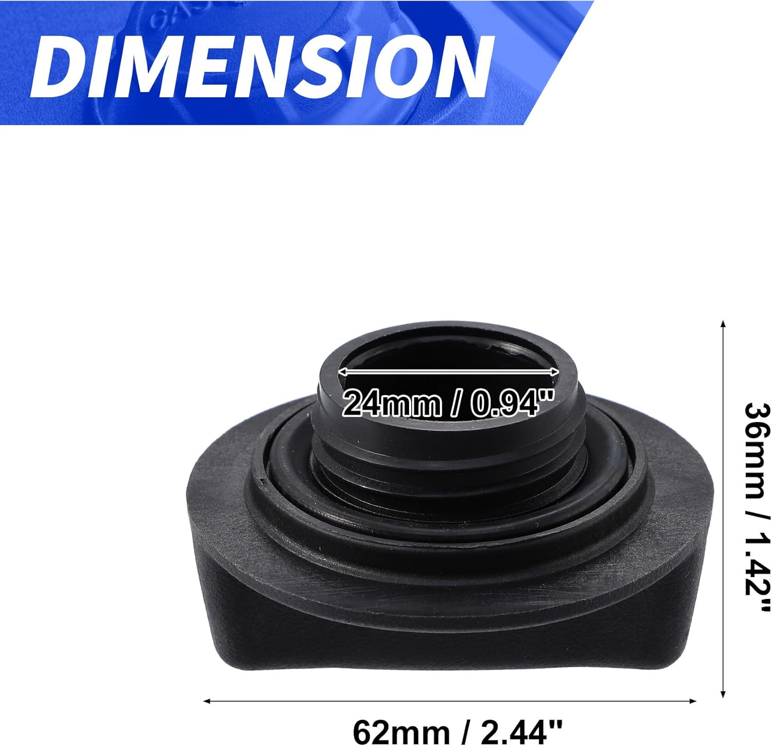 X AUTOHAUX Engine Fuel Tank Cap Gas Oil Filler Plug Cover 15255-1P110 Black