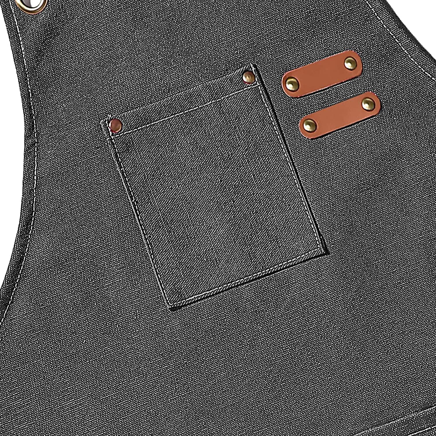 Adjustable Canvas Aprons for Kitchen Cooking,Baking,Work,Woodworking,Chef,Bbq and Barbers,Aprons for Indoor and Outdoor,3 Pockets for Easy Storage of Items,Unisex - Black $18.99 image number 2