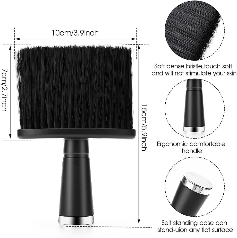 Yeenano Neck Duster Barber Brush,2 PCS Barber Brush Hair Clipper Cleaning Brushs Hairdresser Neck Brushes Barbers Supplies Hair Tool for Brushing off Hair around Neckline and Ears after Haircut image number 5