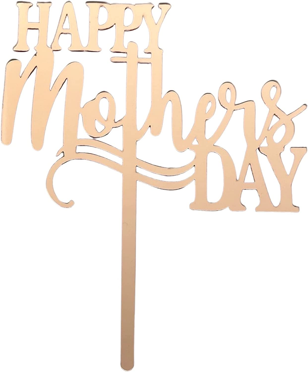 Mother'S Day Cake Topper, Mum, Acrylic Happy Mother'S Day Cupcake Topper for Birthday Mother'S Day Cake Party Decoration Supplies Gold Best Mum Ever Pink Rose (C - Pink Rose Gold) image number 3