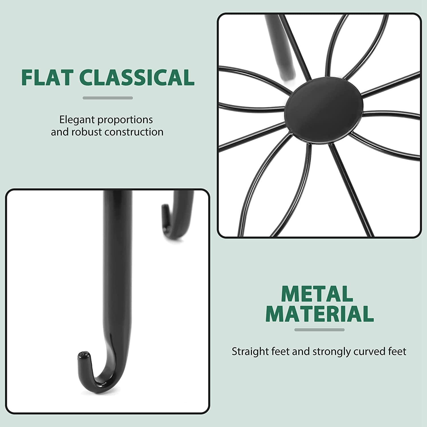 Ksrnsne 4 Pieces Plant Stand Indoor and Outdoor Metal Rust-Proof Plant Stand, Flower Pot Stand Black