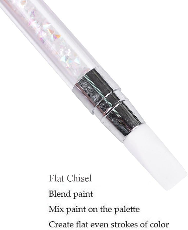 Oimzzr 1Pc Rhinestones Handle Emboss Nail Art Pen Silicone Nail Carving Brush Glitter Picker Nail Brushes Powder Picking Tools image number 1