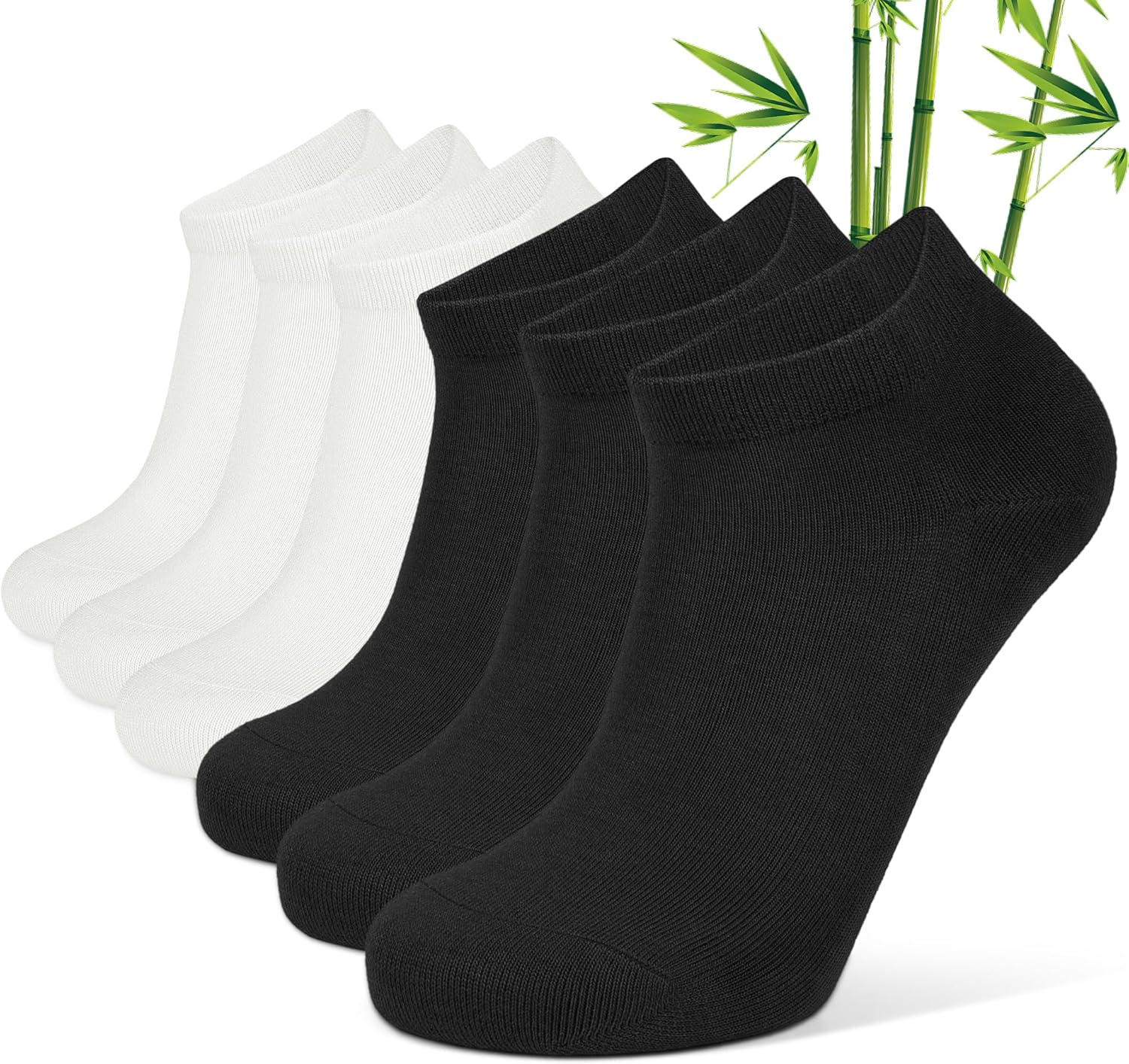 CLOSEMATE 6 Pairs Men Short Socks Bamboo Viscose Ankle Low Cut Breathable Non Slip Casual