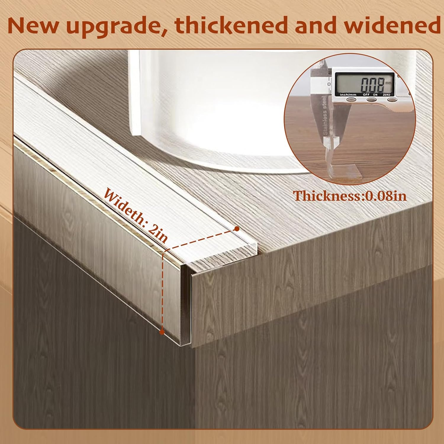 Cokimego Baby Proofing, Edge Protector Strip Clear, Soft Corner Protectors with Upgraded Pre-Taped Strong Adhesive, Edge Protectors for Sharp Corners of Cabinets, Tables, Drawers (W-1.2In L-9.84Ft) image number 3