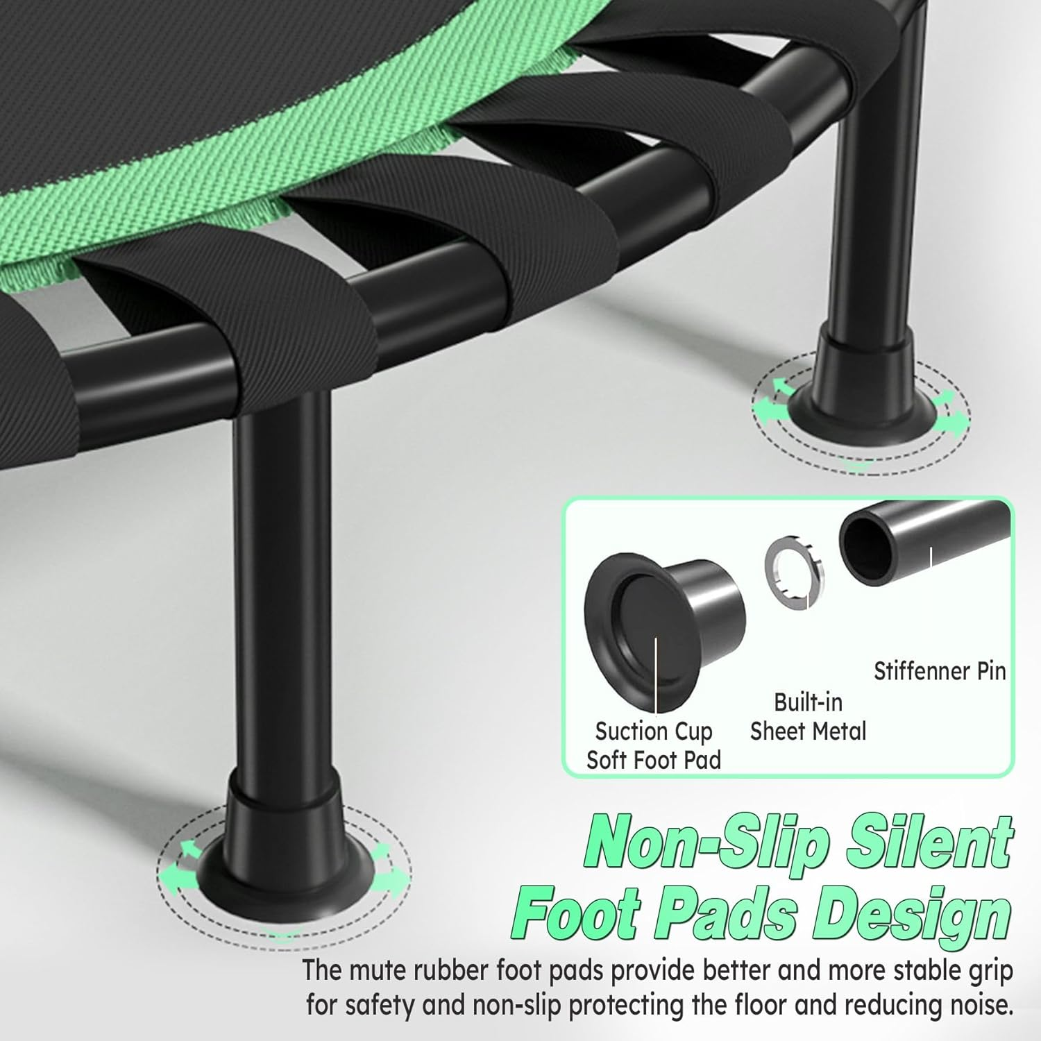 Genki Foldable Mini Trampoline Exercise for Adults Chlidren Outdoor Indoor Gym Fitness Workout Rebounder Jumping Camouflage