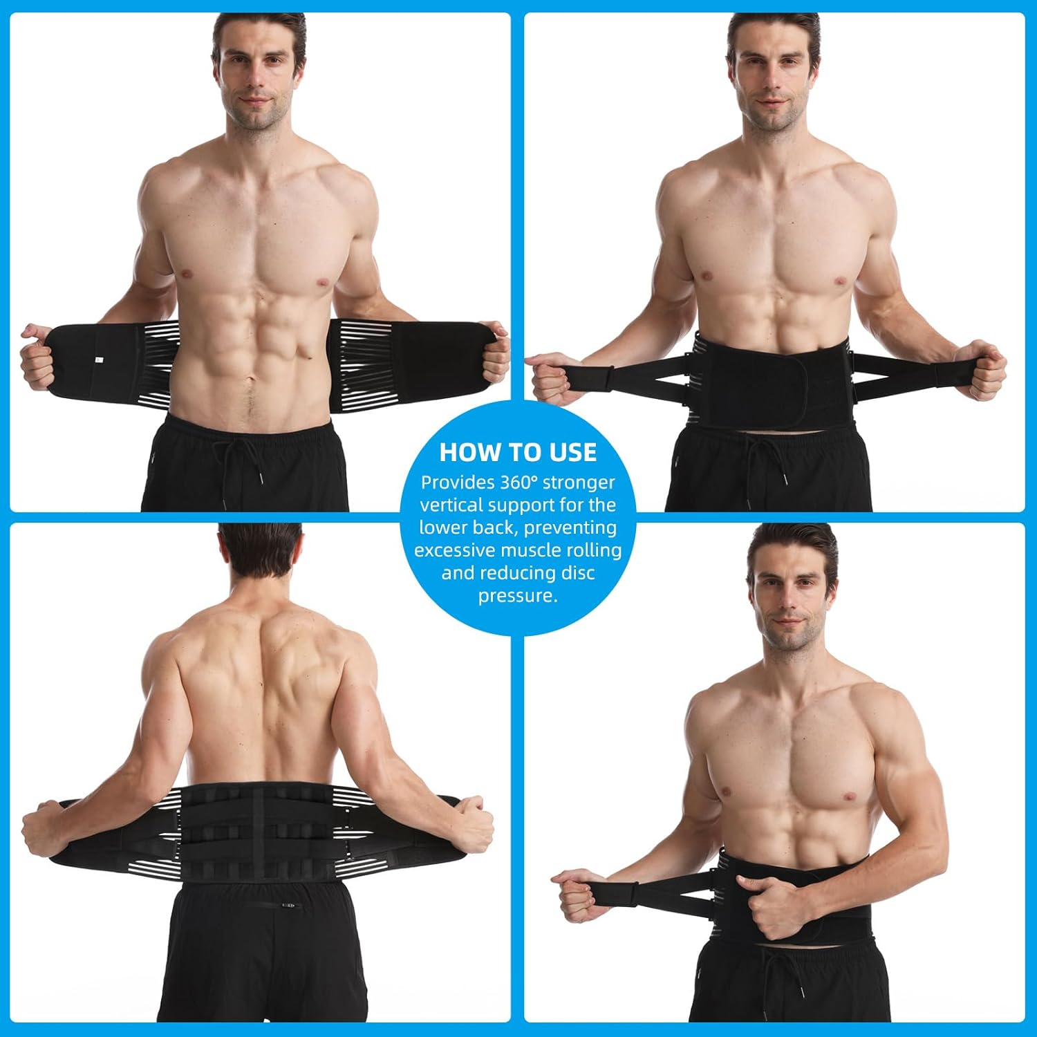 Back Brace for Lower Back Pain Relief with 3D Lumbar Pad, Back Support Belt with Alternative Strips for Men/Women, Soft Breathable Mesh Fabric Lumbar Support for Herniated Disc, Sciatica (XXL) image number 3