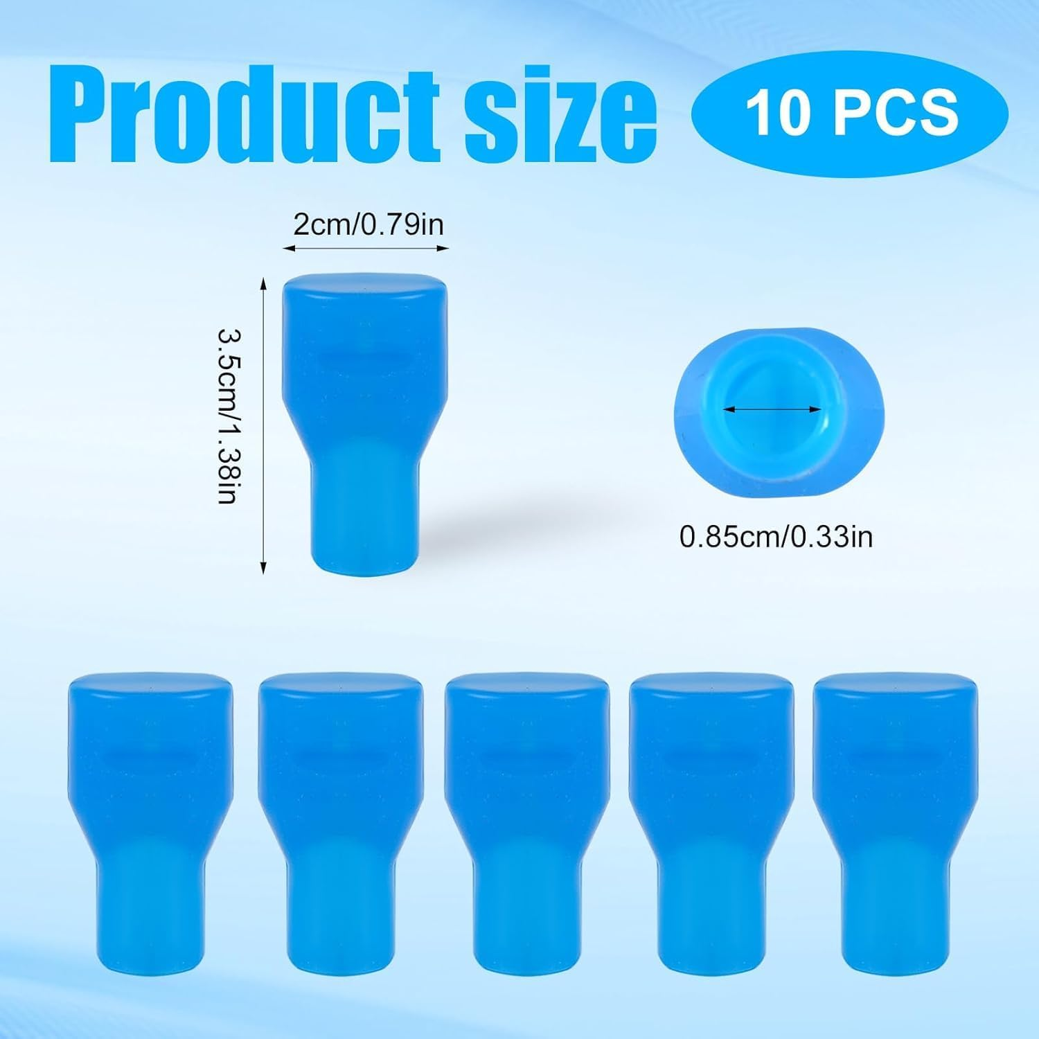 5 Pcs Blue Silicone Bite Valve Replacements Compatible with Camelbak, Hydration Pack Mouthpiece Parts with Dust Cover for Hydration Bladder image number 2