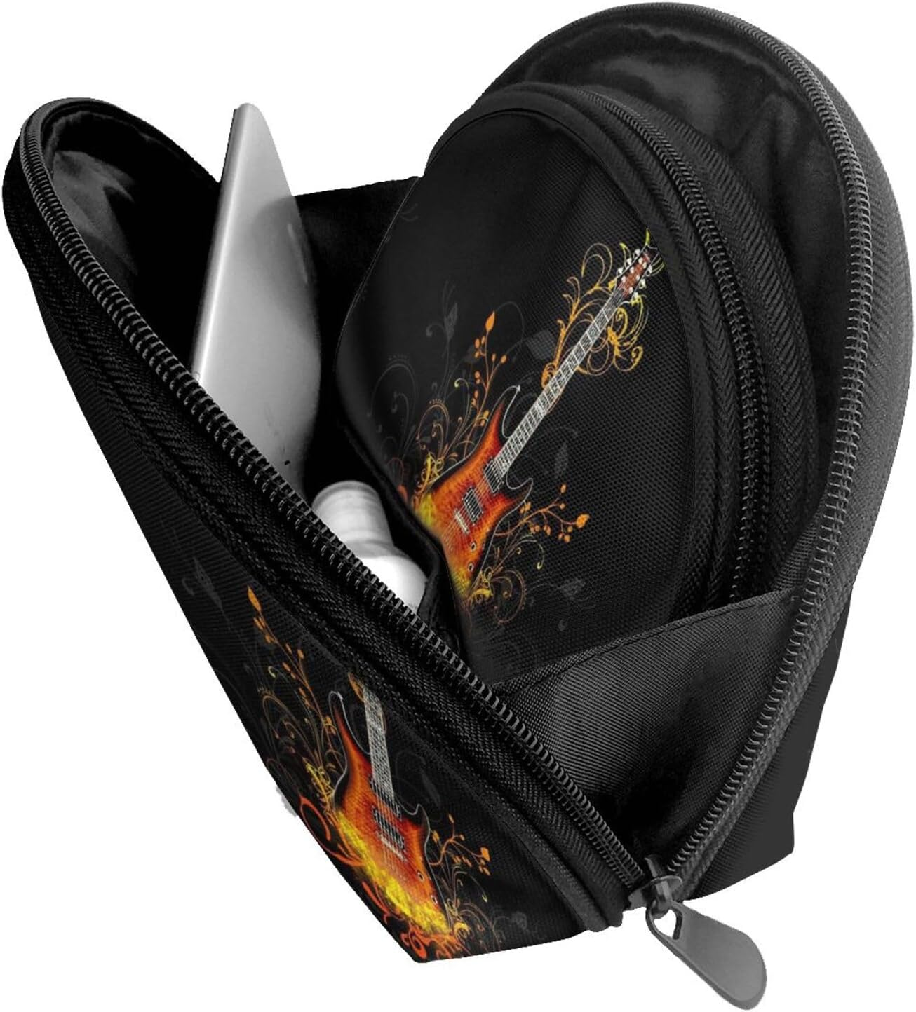 Cozimangoe Coin Pouch Makeup Bags Set, 2 Piece Shell Shape Cosmetic Bag with Pockets for Daily Travel Handbag Lipstick Keys Toiletry, Personalized Magic Guitar image number 6