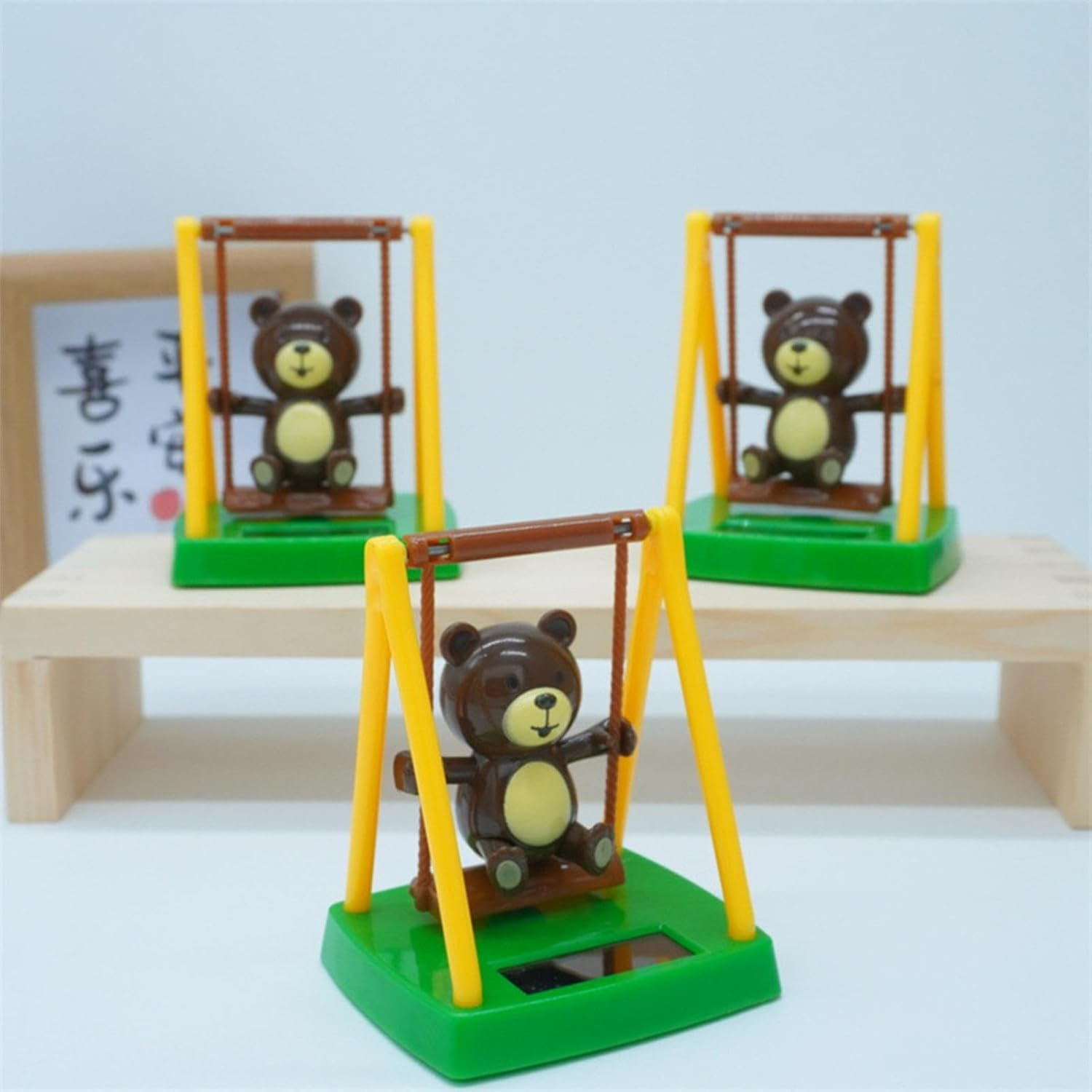 Swinging Bear Solar Toy,Cute Swing Bear Desk and Dashboard Decor Kids Toys - Solar Dancing Bear Toy for Car Office Desk Home Decor image number 2