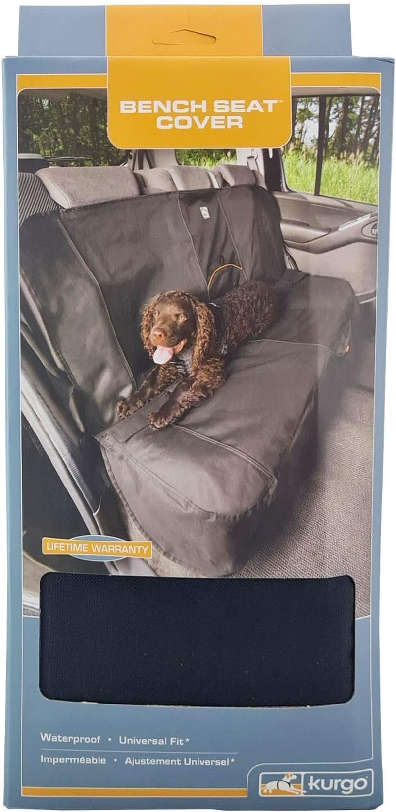 Kurgo Wander Bench Seat Cover, Dog Car Seat Protector, Waterproof & Stain-Resistant, Secure Fit, 140 Cm Wide, Black image number 3