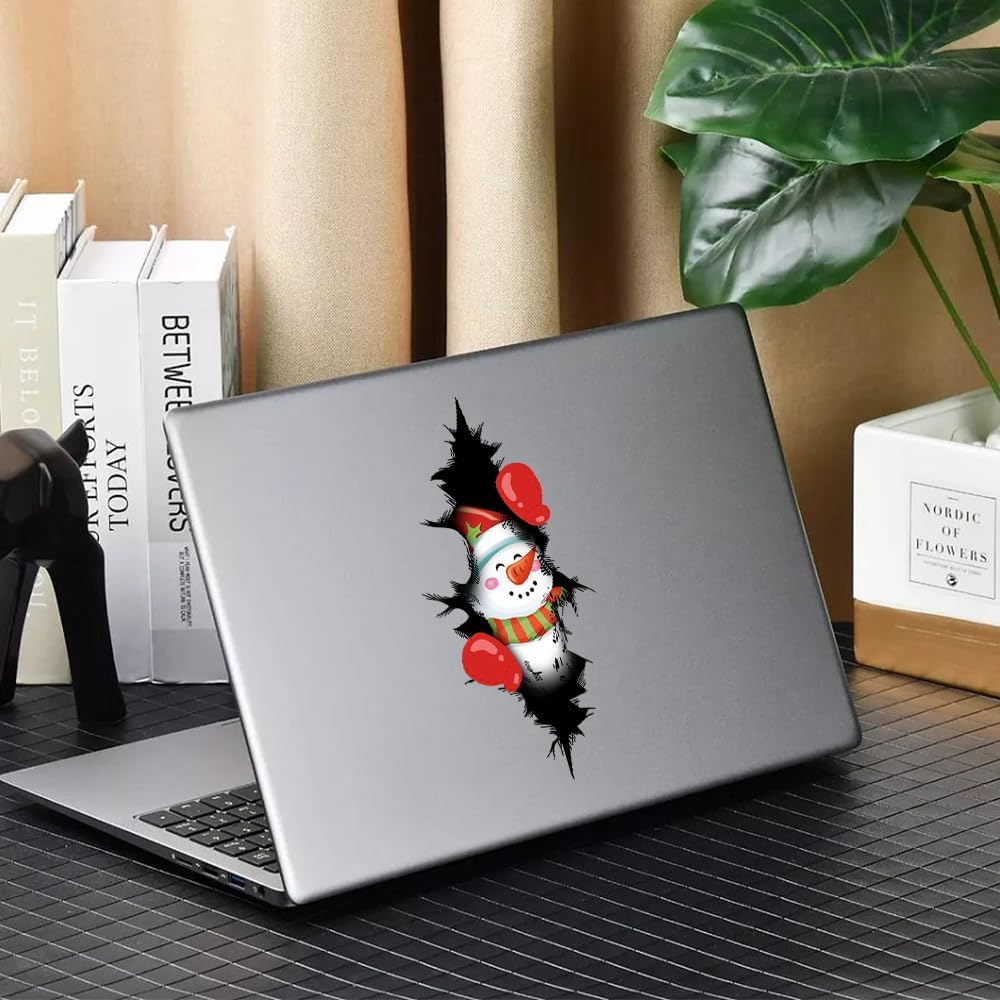 Double-Side Crack Christmas Sticker for Cars Funny Carvinyl Decal Christmas Car Body Decor Sticker Cute Bumper Decal Car Accessories Decorations (Carrot Nosed Snowman) image number 3