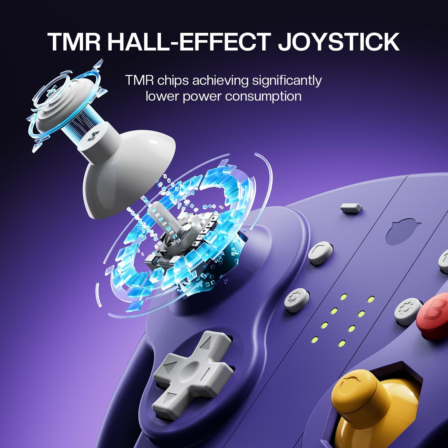 NYXI Wizard 2 Gamecube Switch Controller, TMR Hall Joystick Wireless Controller, Adjustable Triggers, NFC, Programmable Buttons, 6-Axis Gyro, HD Rumble for Switch/Gamecube/Wii/Pc image number 3