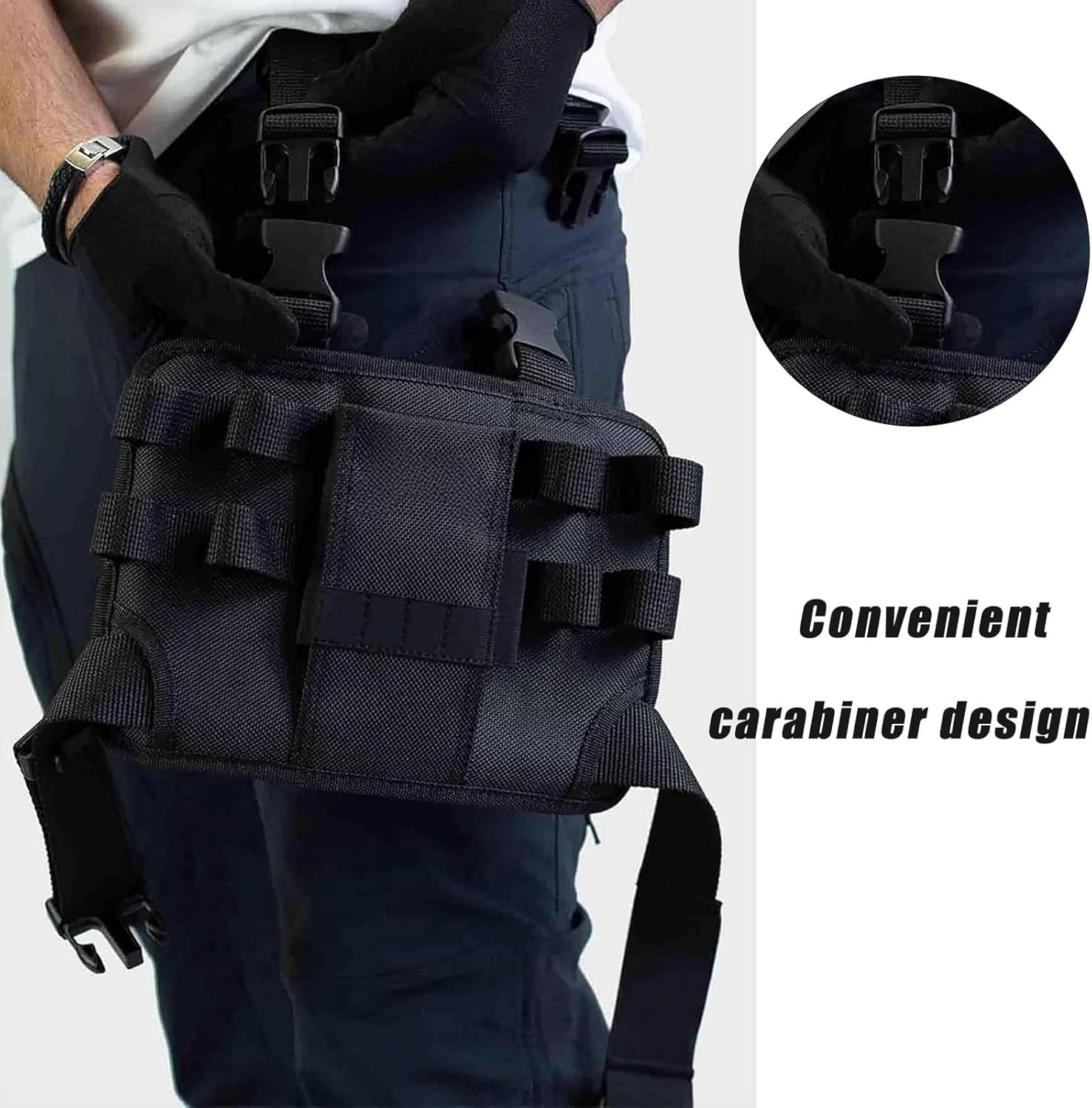 Liyquint 1Pcs Holster Z Tool Pouch,Electrician Tool Pouch,Repair Tool Bag around Your Leg,Repair Tool Bag Holster,Tool Pouch with Belt Clip for Carpenters, Electricians Diyers image number 3