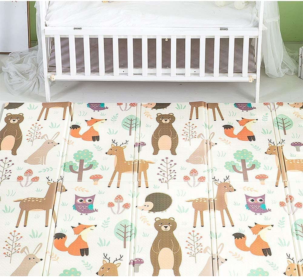 Play Mat Playmat Baby Mat Folding Crawling Large Foam Mat Portable Playmat for Babies (Milchig Wei&szlig;) image number 6