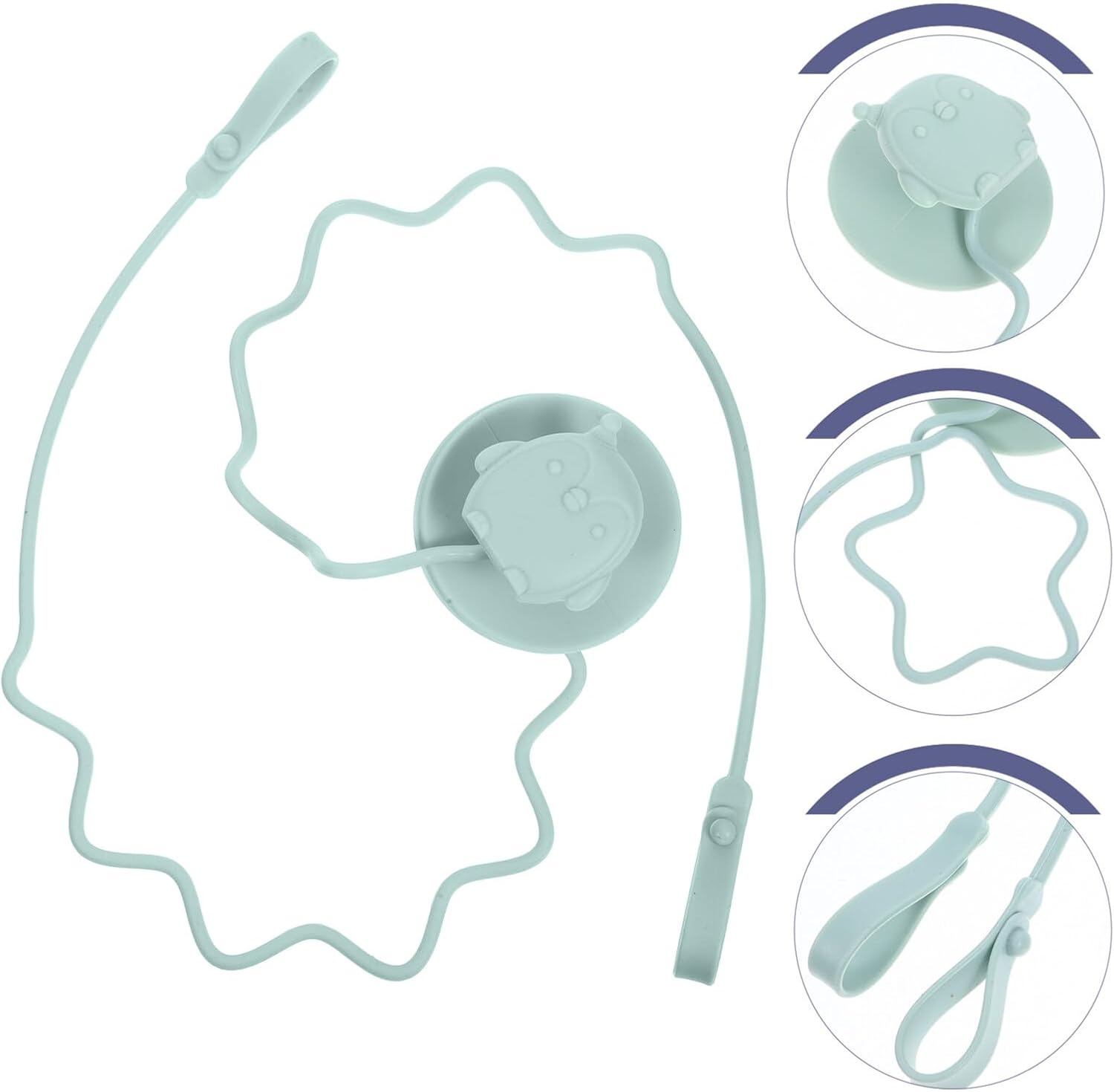 Toyvian Reusable Baby Utensils Holder Fork Spoon Holder Strap Suction Cup for Highchair image number 2