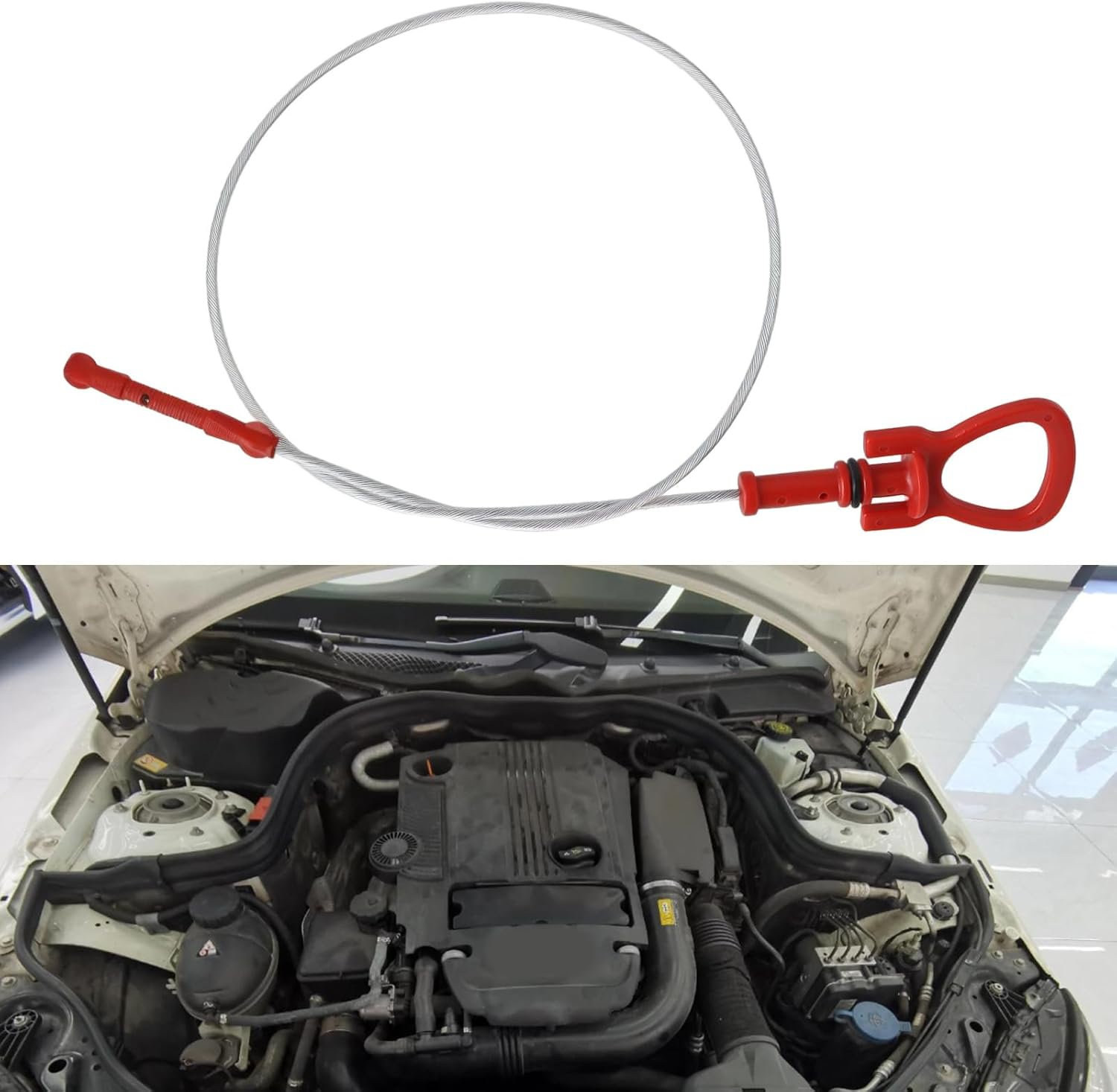 LT Easiyl Car Engine Dip Stick Car Oil Level Dip Stick A2710100572 A2710101272 Compatible with Mercedes C180 1.8 2007 on M271.820 Oil Engine