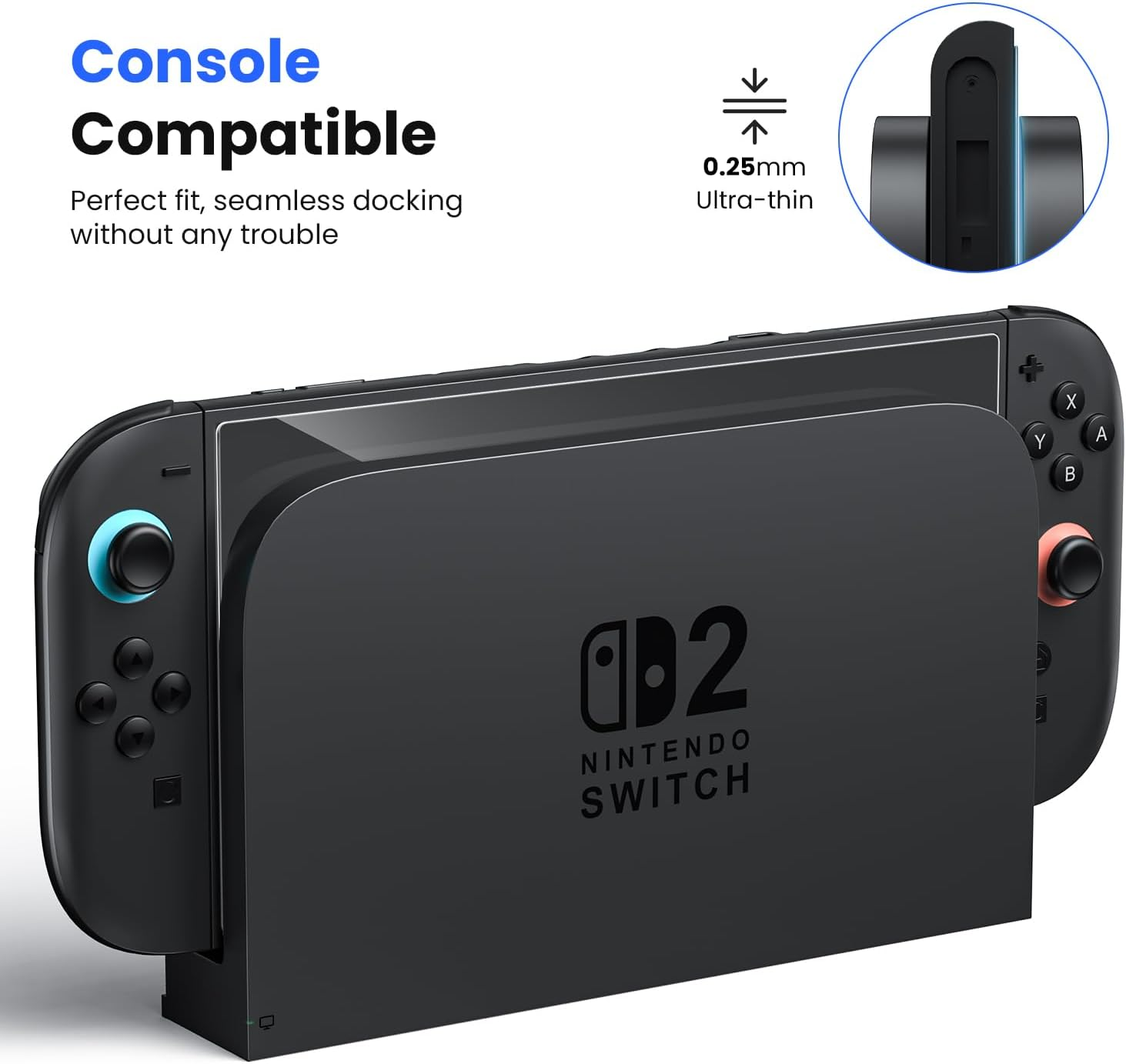 WSKEN for Nintendo Switch 2 Screen Protector - Shatterproof Tempered Glass with Auto-Dust Removal, Zero Bubbles Auto-Alignment, Anti-Scratch Glass Film for Switch 2 (2025) Accessories, 2 PCS image number 3