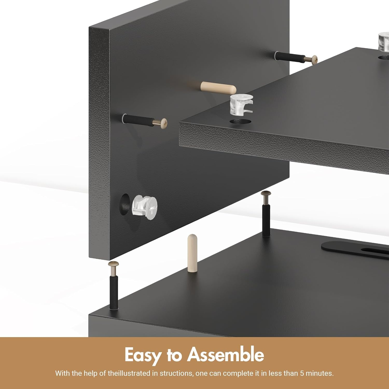 Advwin 2 Tiers Monitor Stand Riser with Storage Monitor Riser Computer Monitor Stand Multifunctional Desktop Stand Organizer Shelf, Black image number 3