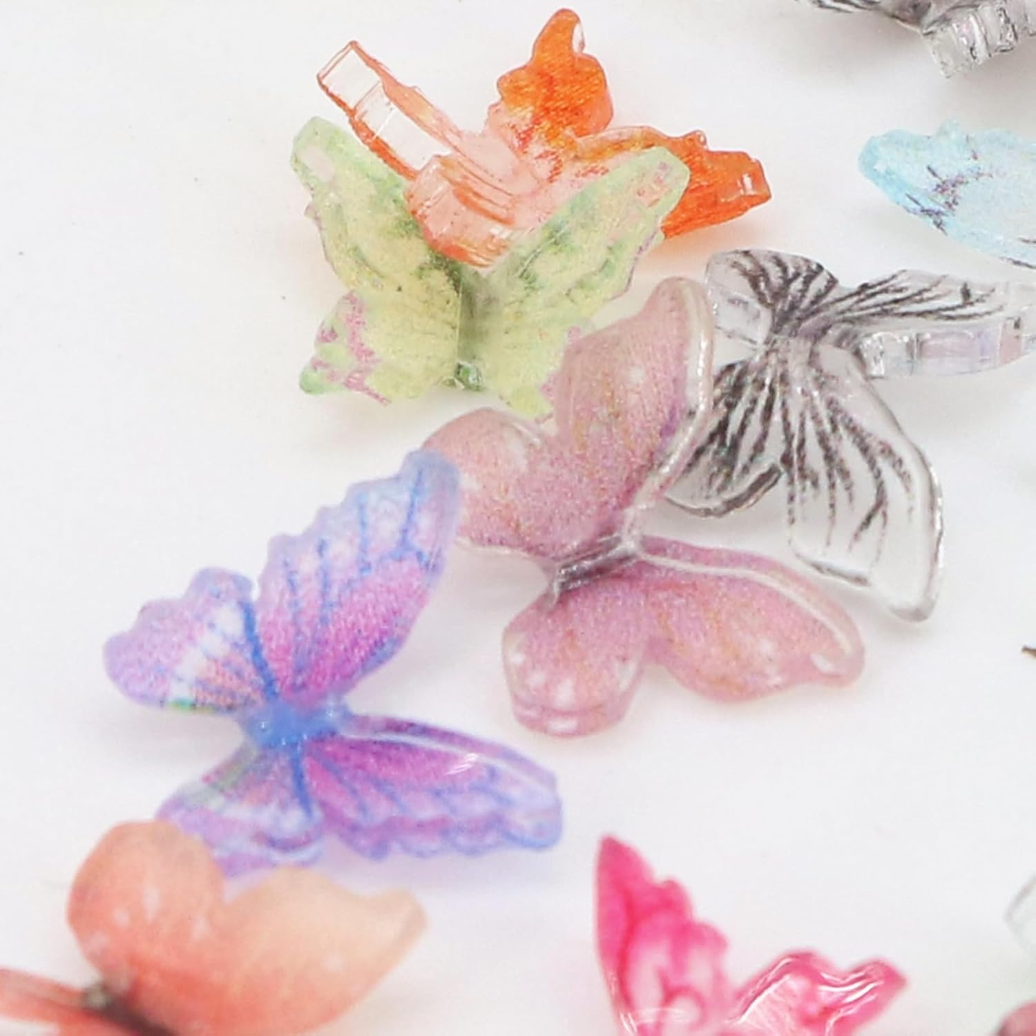 60Pcs Mini Resin Butterflies, Miniature Dollhouse Accessories Tiny Butterflies for Crafts, Mini Resin Animals Figurines for DIY Fairy Garden Dollhouse Micro Landscaping Decoration - 90Pcs Mini Butterflies image number 5