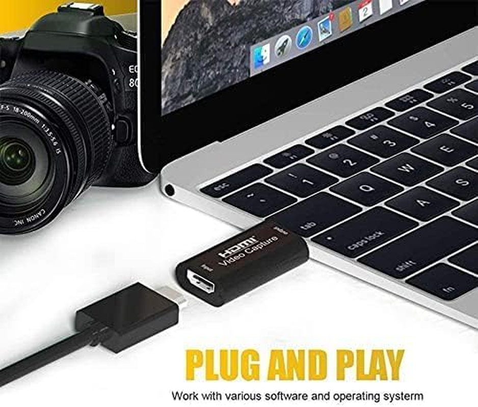 HDMI Video Capture Card, 4K HDMI to USB Capture Card Full HD 1080P 30Fps, Record via DSLR, Camcorder, Action Cam for Gaming, Streaming TV, Recorder Live Streaming Video for Windows Mac OS