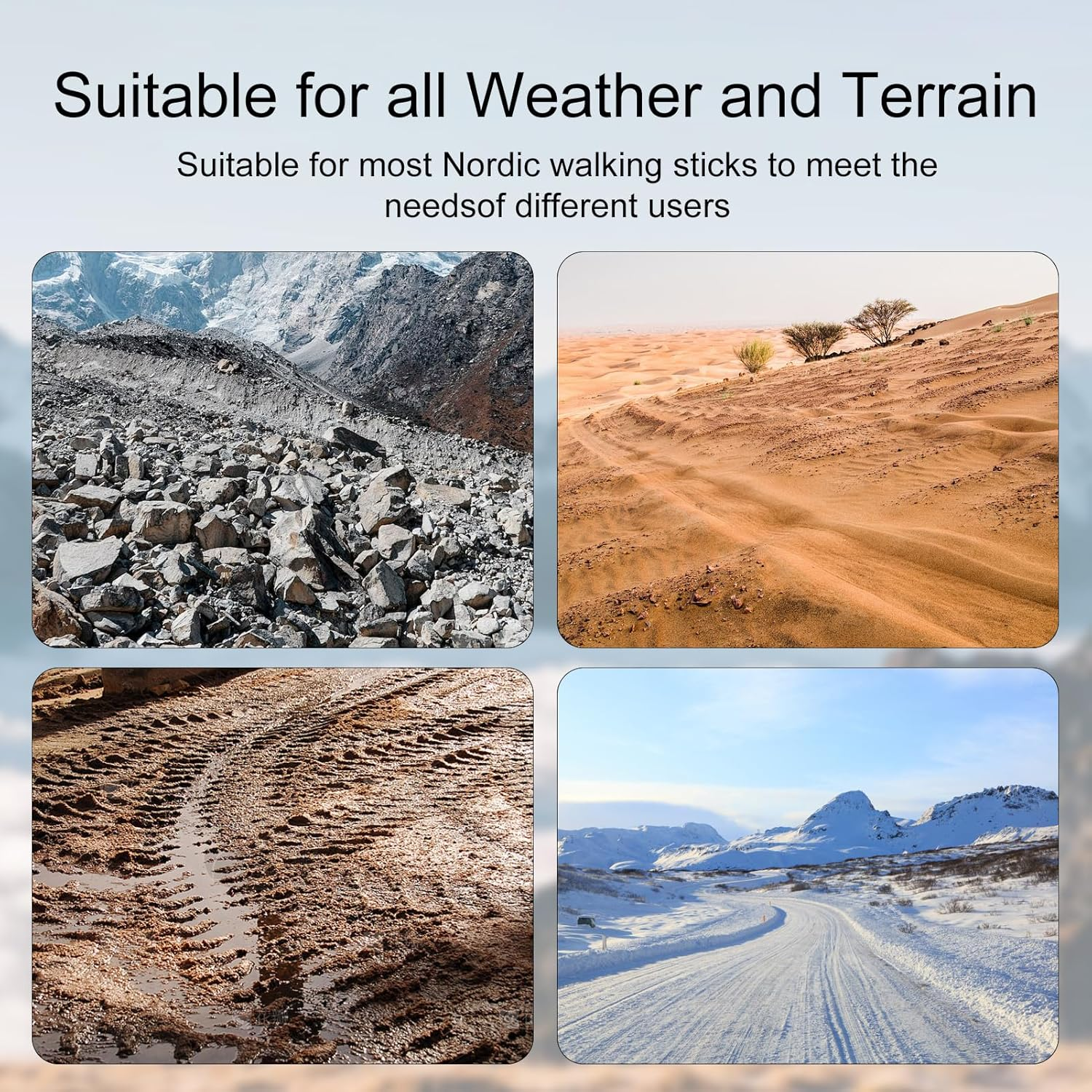 4Pcs Hiking Poles Rubber Buffer, 11Mm Non-Slip Replacement Rubber Buffer Walking Sticks, Hiking Accessories for Trekking Asphalt Gravel and Mountains image number 3