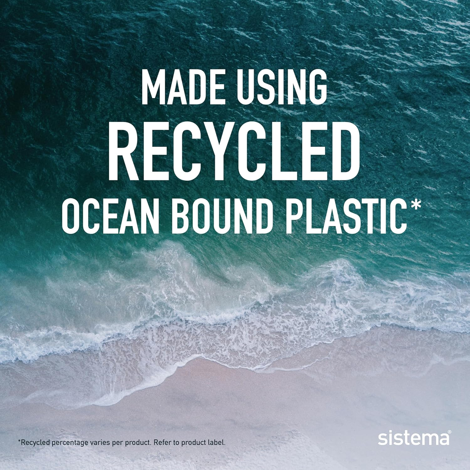 Sistema Ocean Bound Plastic Slide N Snack Container | 445 Ml Food Container with Compartments | Bpa-Free | Teal or Blue (Colour Not Selectable) image number 2