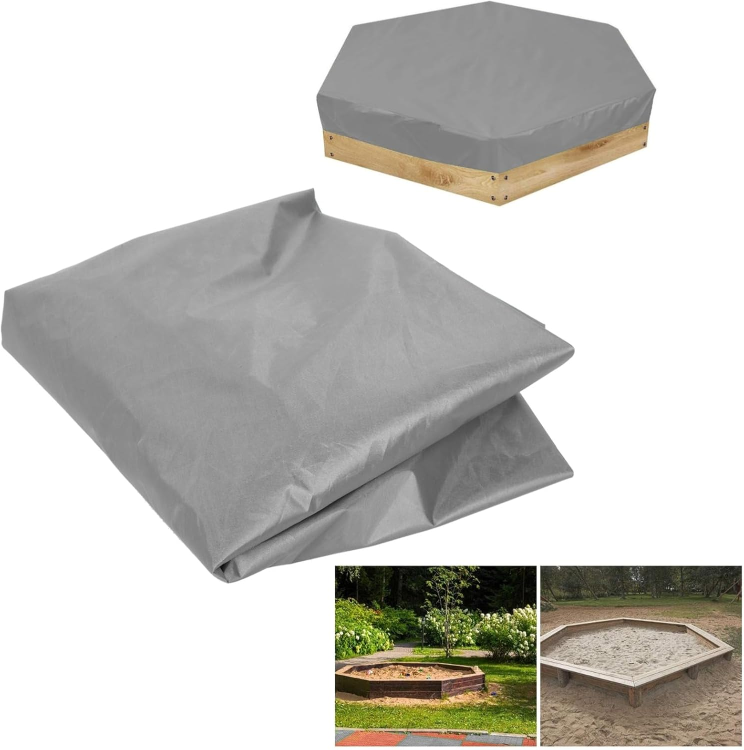 Sandbox Cover, Hexagon Sandpit Cover, Sandpit Cover Hexagon, Waterproofing Poolcover with Drawstring