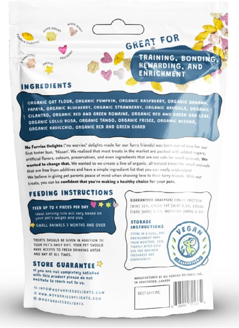 Treats, 100% All Natural Mini Bites for Rabbit Hamster Guinea Pig Chinchilla Pet Rat Mice Gerbil Bird, Healthy Enrichment Bonding Rewarding Training (Nature'S Variety Pack 50G) image number 4