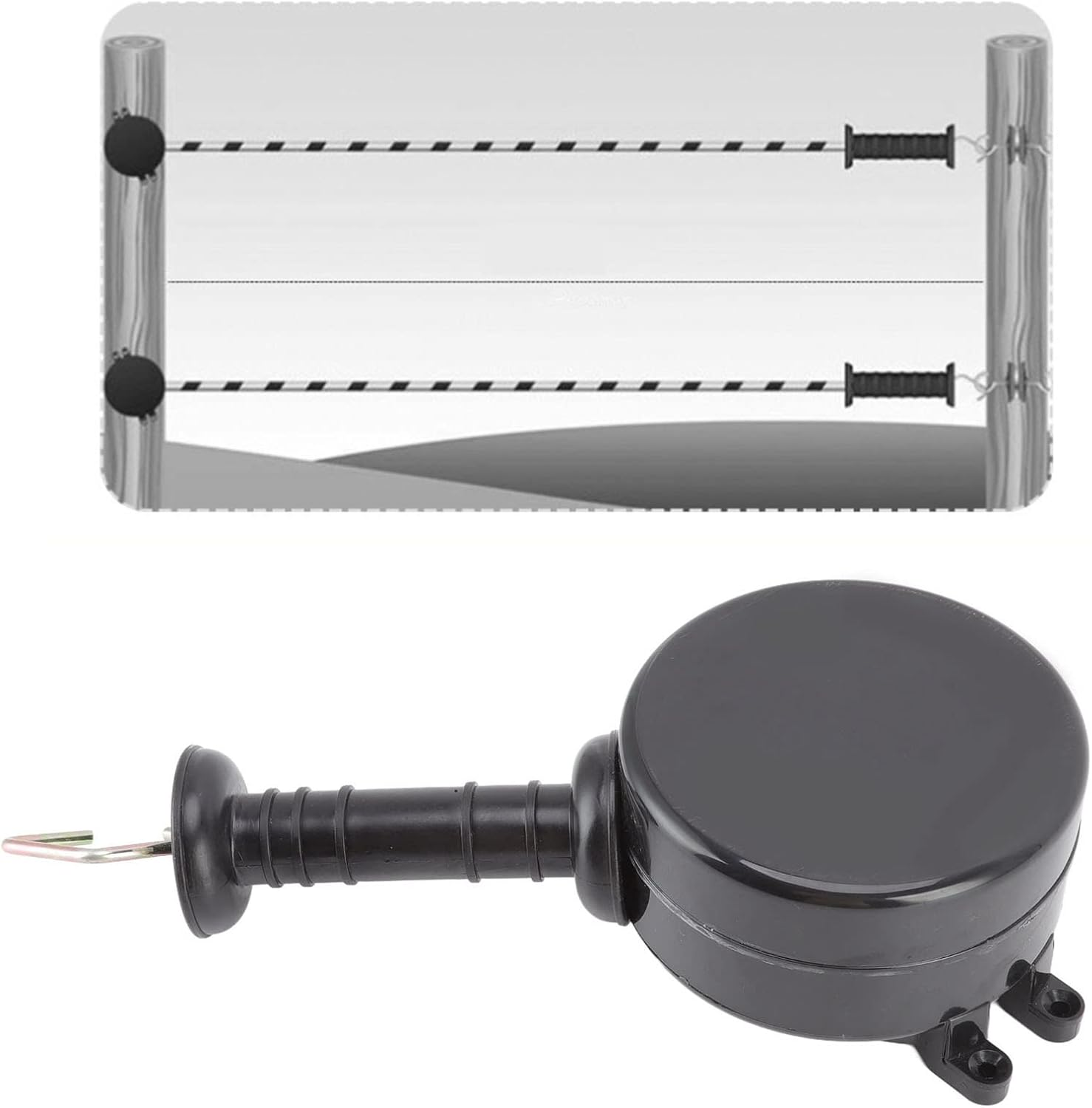 Electric Fence Gate Handle,5M Energizing Rope Retractable Reusable Electric Fence Handle,Easy Installation Insulated Plastic Door,For Farm Garden