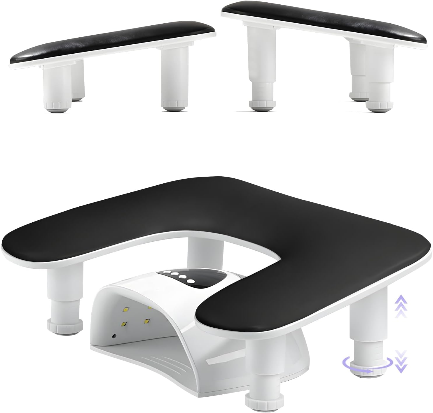 Manicure Arm Rest, Adjustable Height U-Shaped Arm Rest Nail Pillow PU Leather Cushion Armrest Stand, for Professional Nail Technicians Salon or Home Use