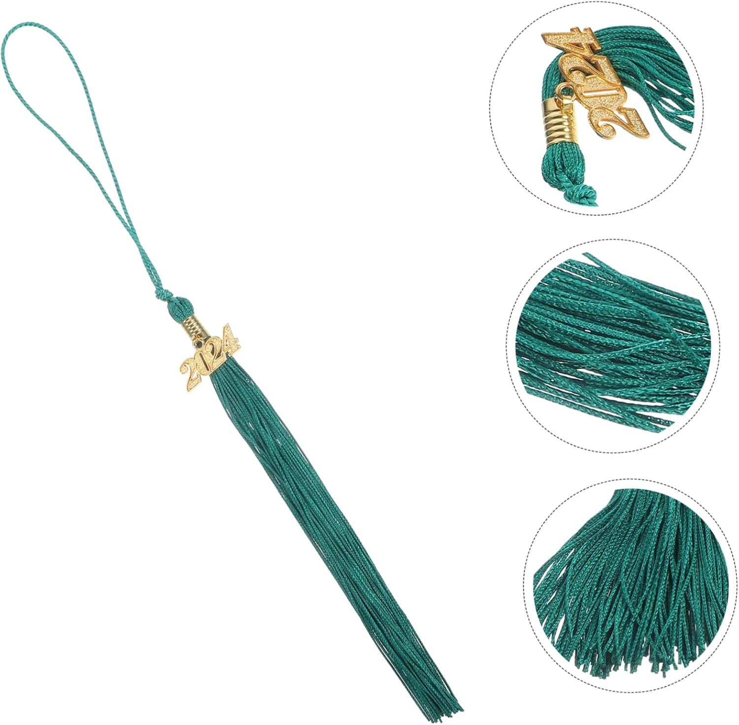 Graduation Hat Tassels Set 08 Green Graduation Hat Accessories for Ceremony 4Pcs image number 4
