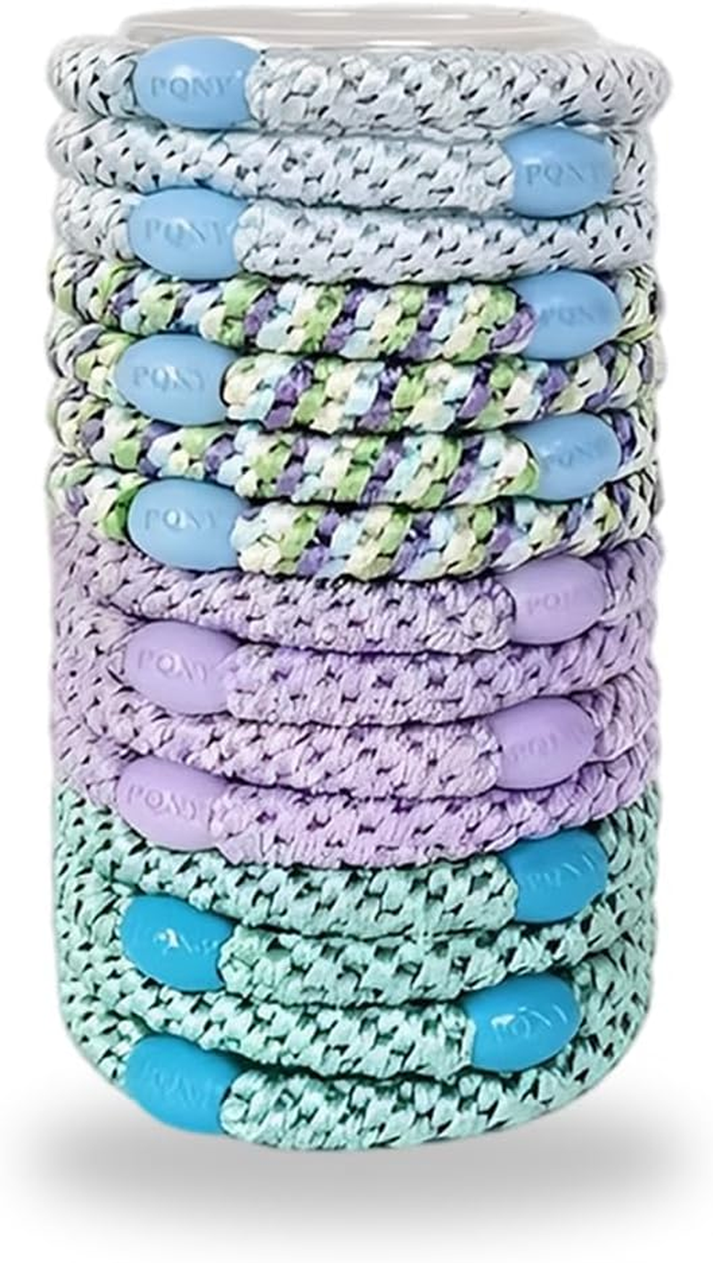 VEOIRXU Pack of 15 Hair Bobbles Girls Hair Bobbles Multicoloured Fashion Elastic Hair Bands Braided Elastics Women'S Hair Scrunchie Bracelet for Thick and Curly Hair (4 Colours) image number 4