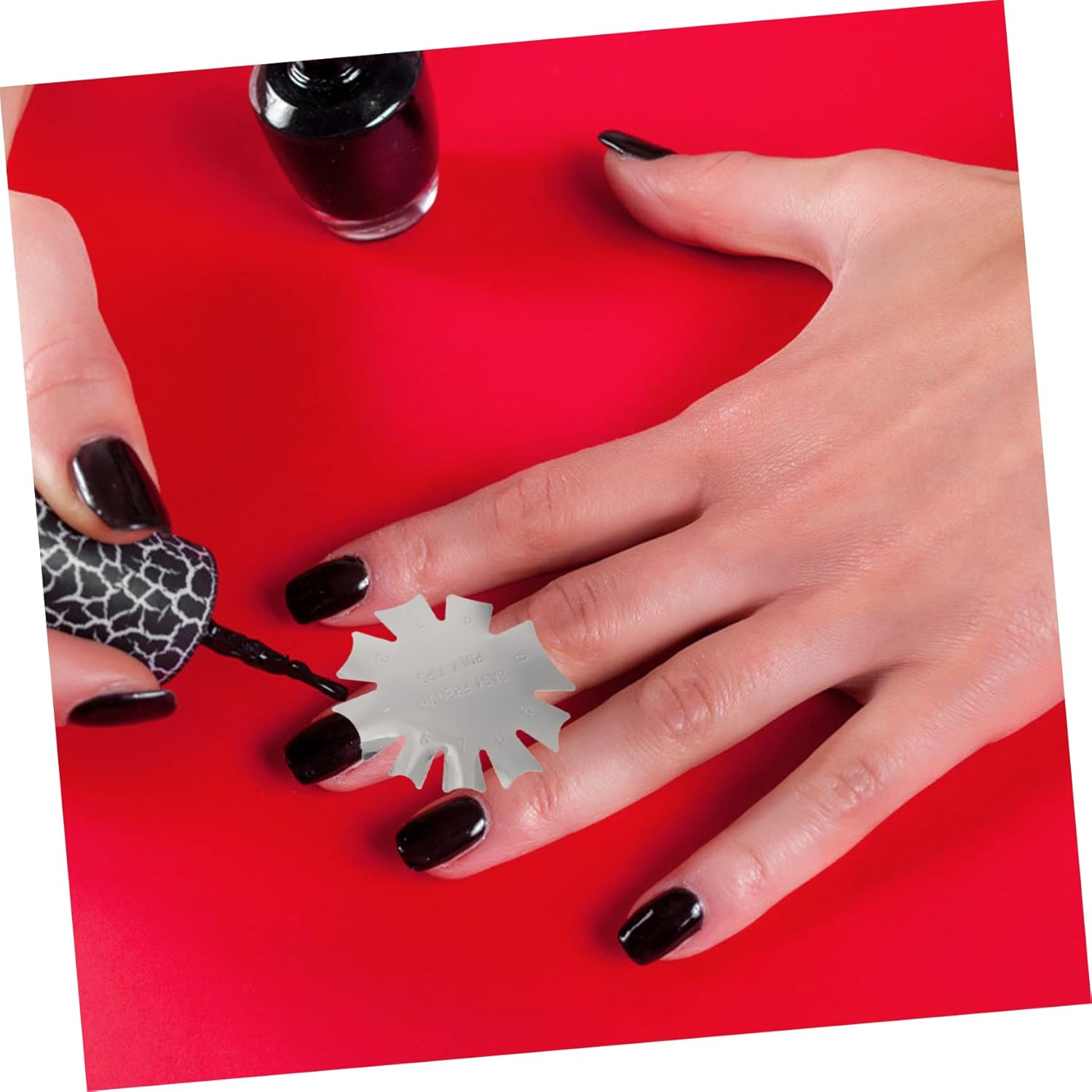 PACKOVE 6Pcs Stainless Steel French Nail Trimmer Stencil Templates DIY Nail Tip Cutter for Professional Manicure and Pedicure Use at Home Salon image number 5