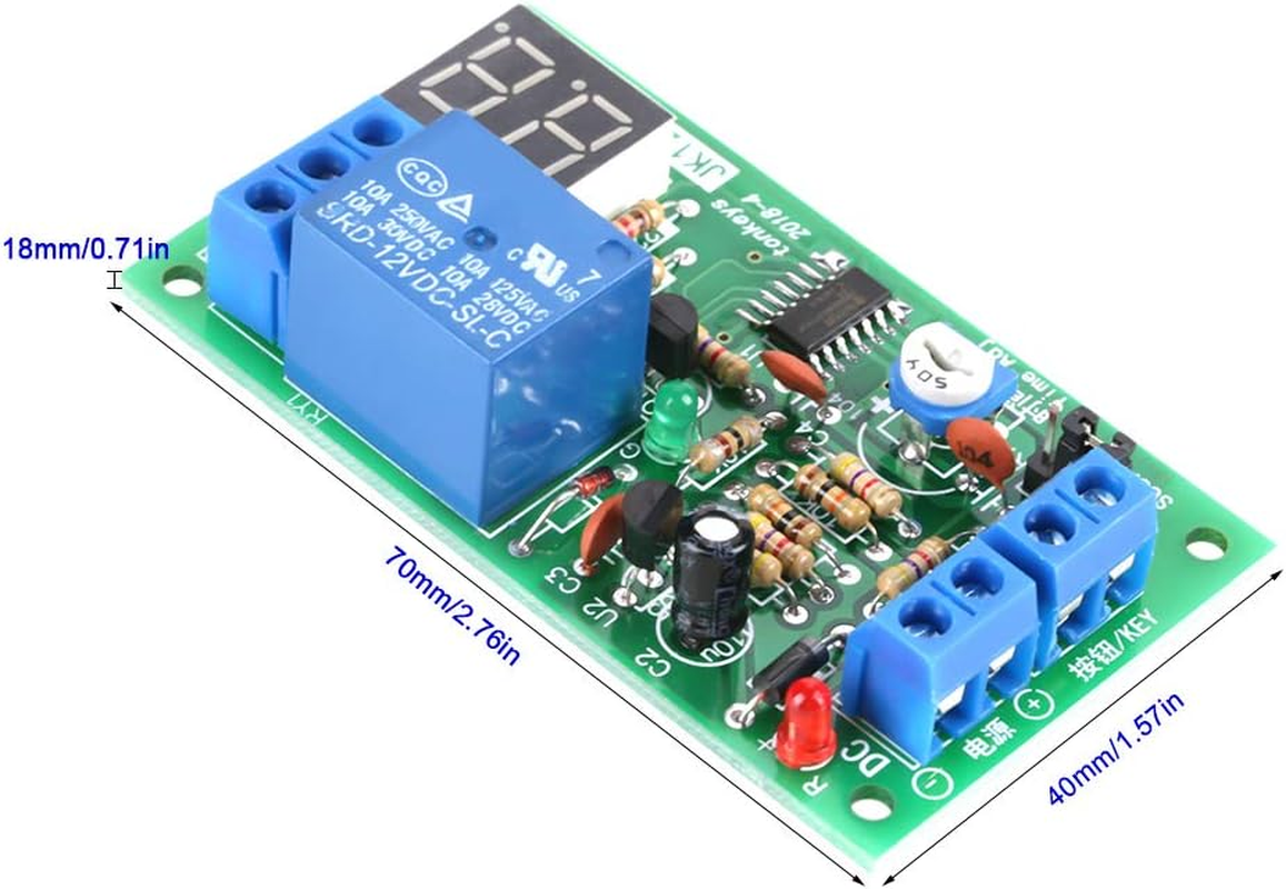 Timer Relay Module DC12V Adjustable Relays Time Delay Timer Module LED Display Delay Turn off Switch image number 6