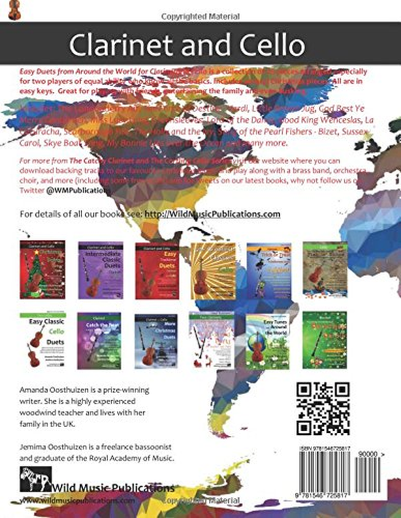 Easy Duets from around the World for Clarinet and Cello: 26 Pieces Arranged for Two Equal Players Who Know All the Basics. Includes Several Christmas Pieces. All Are in Easy Keys.