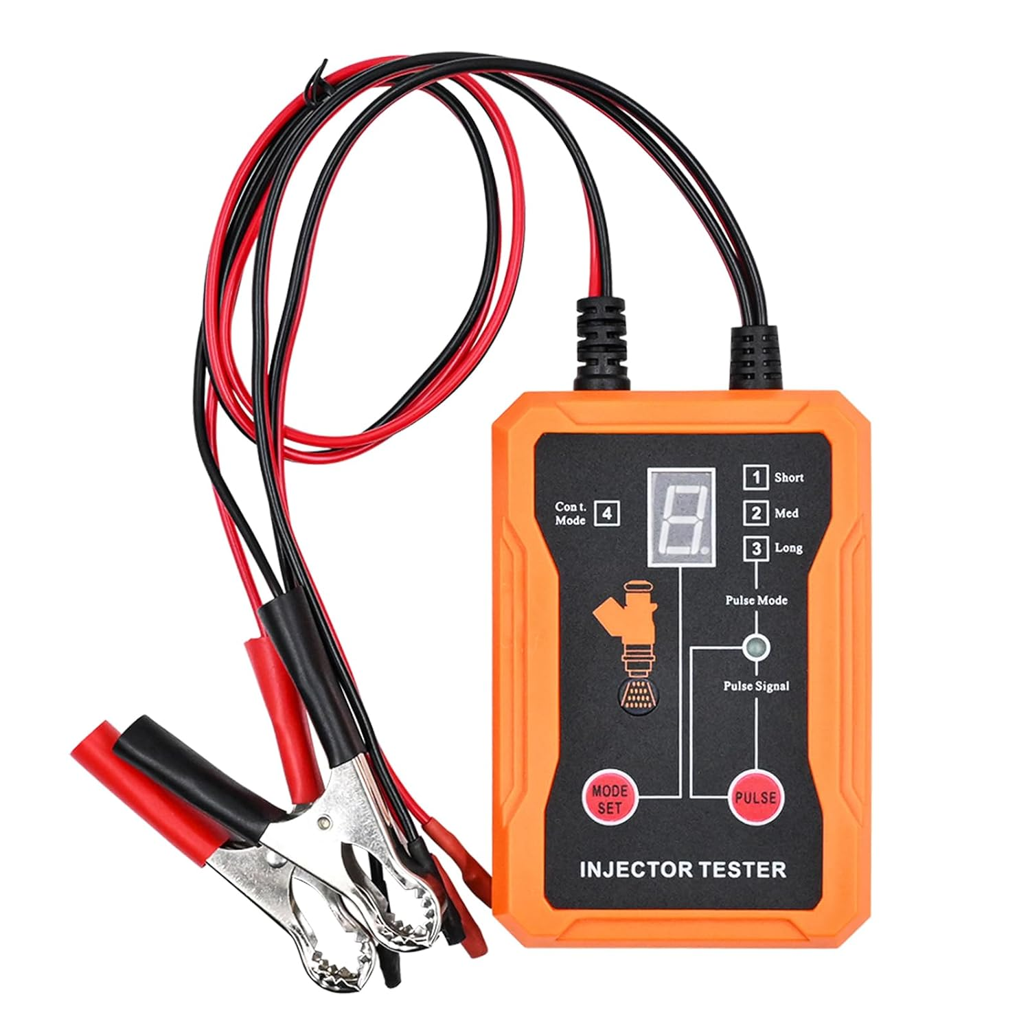 Domary Universal Fuel Injector Tester Cleaner Tool Kit 8 Pulse Modes with Adapters Short Circuit Protection (Orange) - Orange image number 2