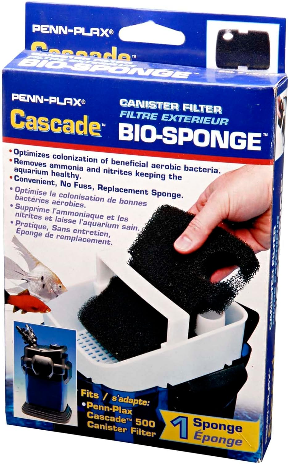 Penn-Plax Cascade 500/350 GPH Canister Filter Aquarium Bio Sponge Replacement; 1 Pack image number 3