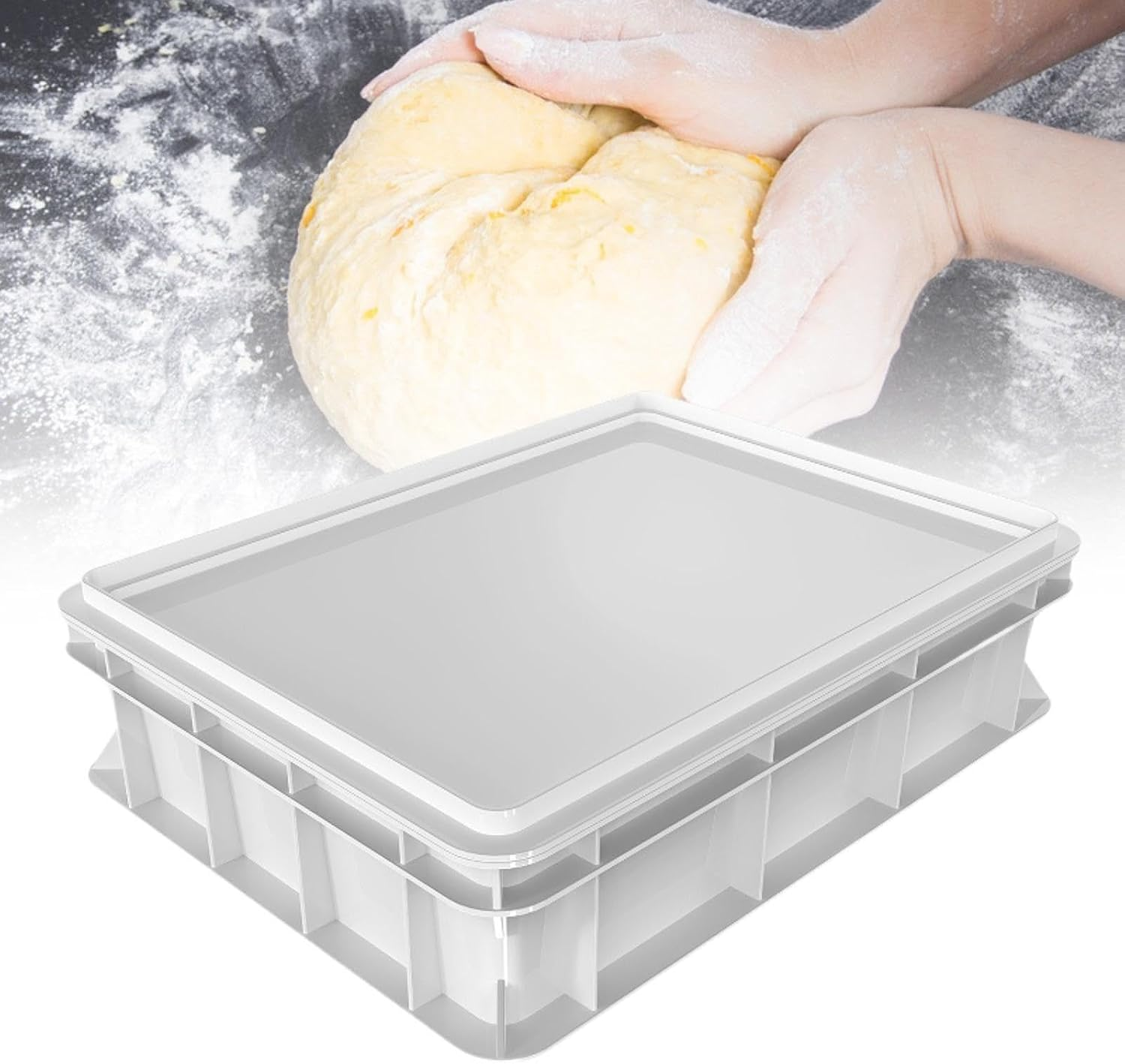 Qianly Dough Proofing Box Pizza Dough Containers with Lid Multipurpose for Household Kitchen, 30Cmx40Cmx10Cm image number 1