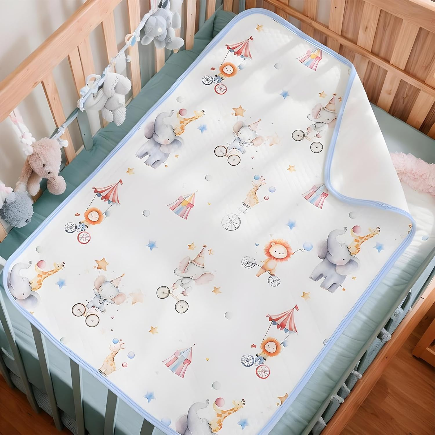 Waterproof Crib Mattress Protector, Crib Mattress Protector, Soft Breathable Bassinet Pee Liner Sheet for Overnight Protection Bedwetting Solution Potty Training Nursery Setup image number 6