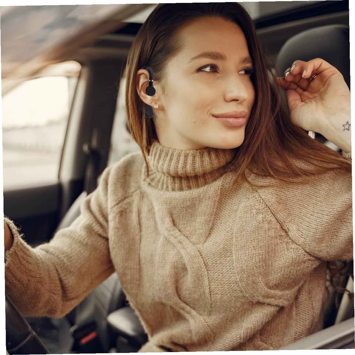 OSOLADY Wireless Earphone Earpiece Long Battery Life One-Side Earphone for Driving Business Workout Black Wireless Earbud Earhook image number 4