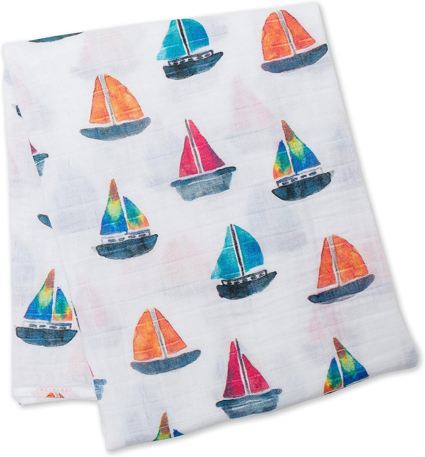 Lulujo Baby Cotton Muslin Swaddle Blanket, Mountain Top, 47 X 47-Inch