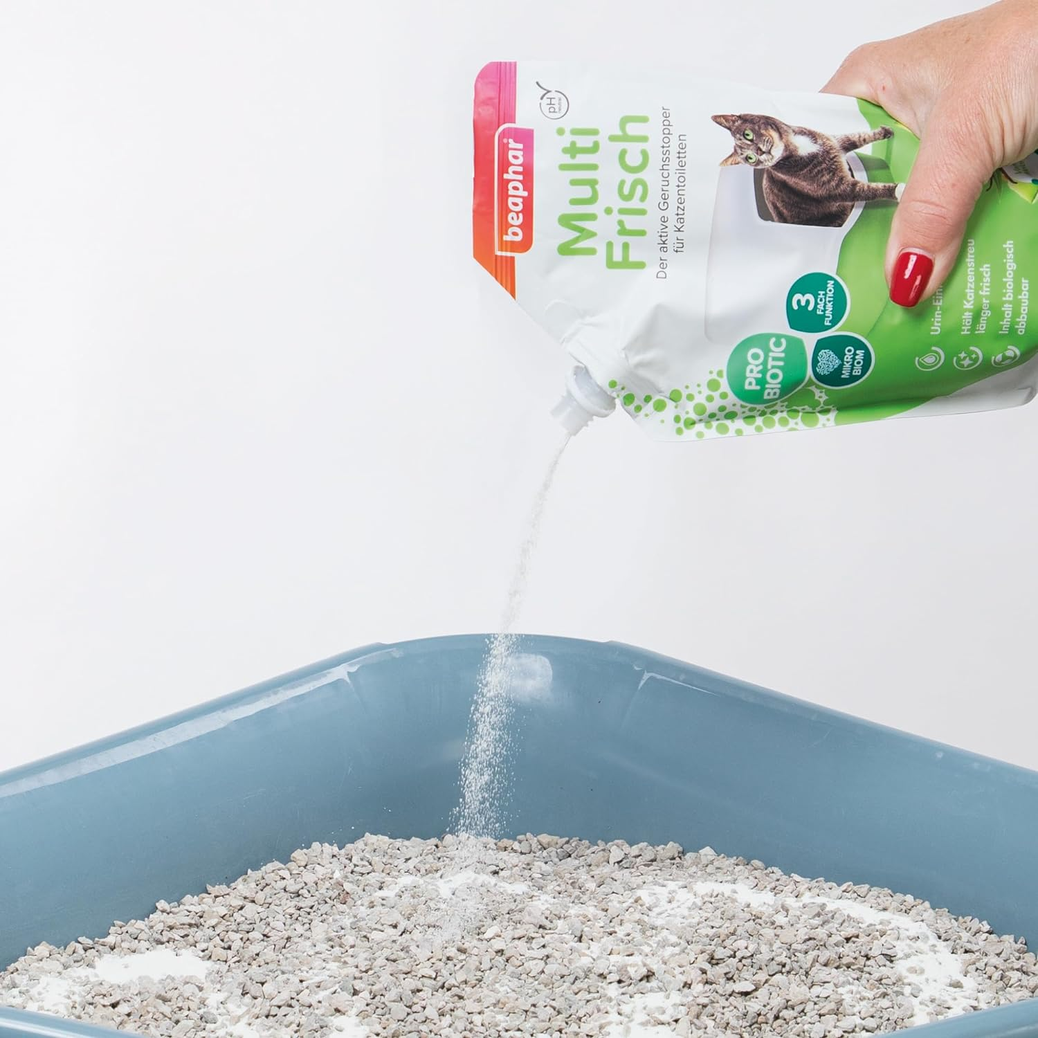 BEAPHAR Odour Absorber Cat Litter Granules Concentrated Formula - Neutralises Bad Odours - Leaves a Pleasant Fragrance (Vanilla & Melon) - 400G = 3 Months Use image number 3