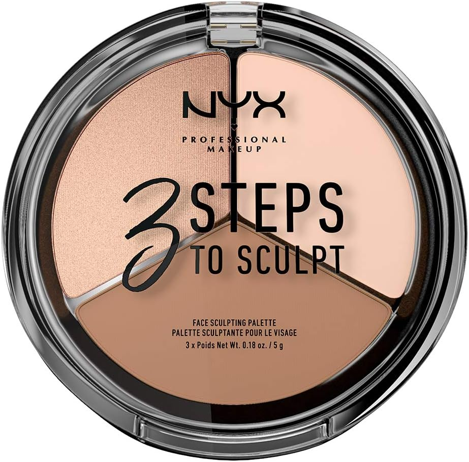 NYX PROFESSIONAL MAKEUP 3 Steps to Sculpt, Face Sculpting Contour Palette - Deep
