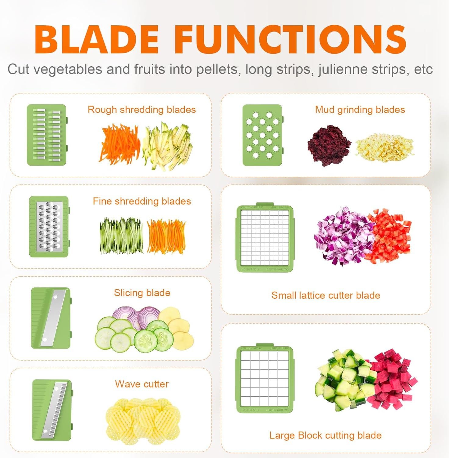 Ibergrif M524-7 Vegetable Chopper Multifunctional No BPA, Vegetable Cutter Dishwasher Safe, 7 in 1 Vegetable Chopper, Dice Cutter for Vegetables and Fruits image number 1