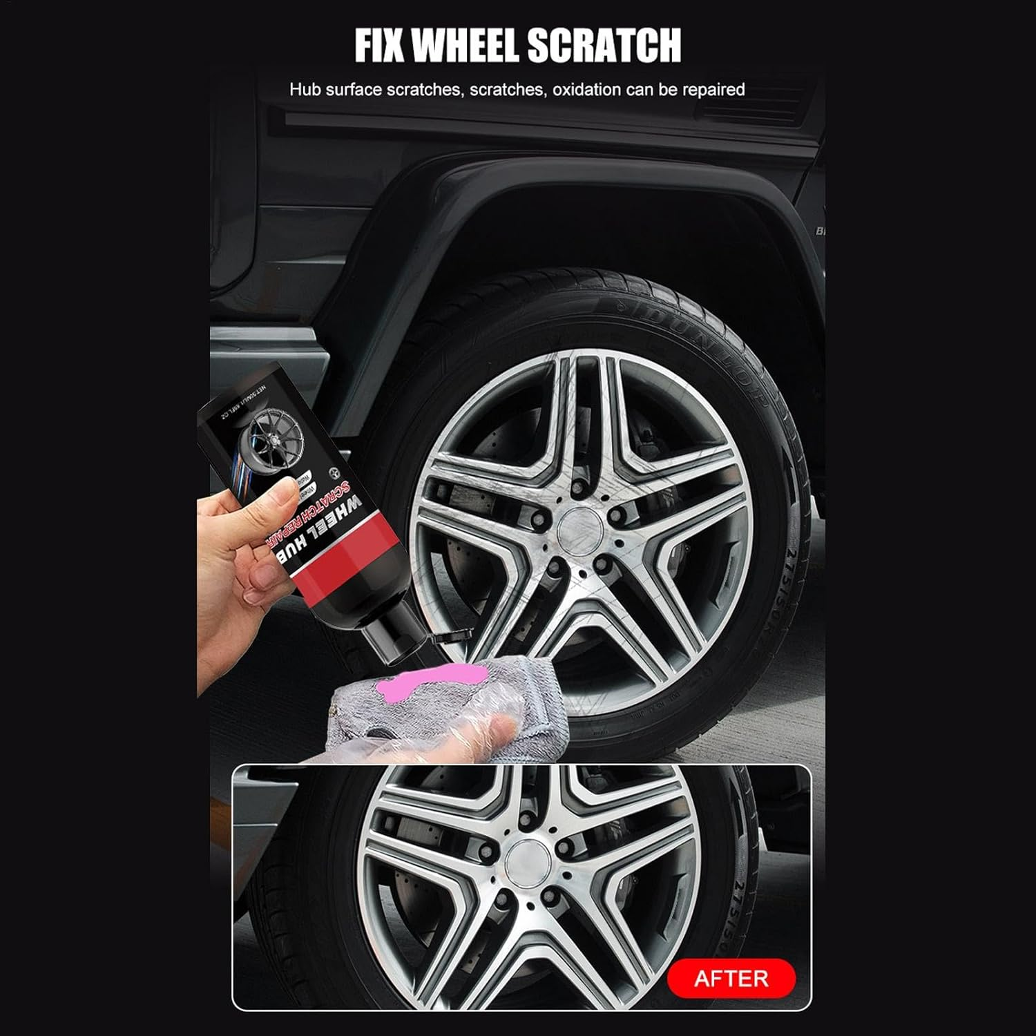Car Tire Polishing Cream | Auto Wheel Hub Scratch Repair Paste,Multi-Purpose Tire Retreader for Truck, Small Car, Sedan, and RV image number 6