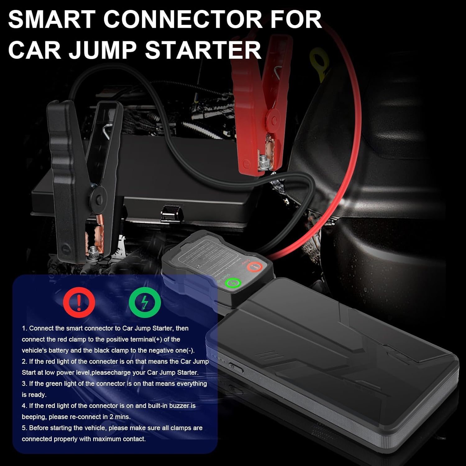 Aryee Jump Starter 6000A Peak 12V 27000Mah Portable Car Auto Jump Starter Power Pack for up to 5.0L Gas & 2.0L Diesel Engines Portable Power Bank Charger with Type-C image number 1