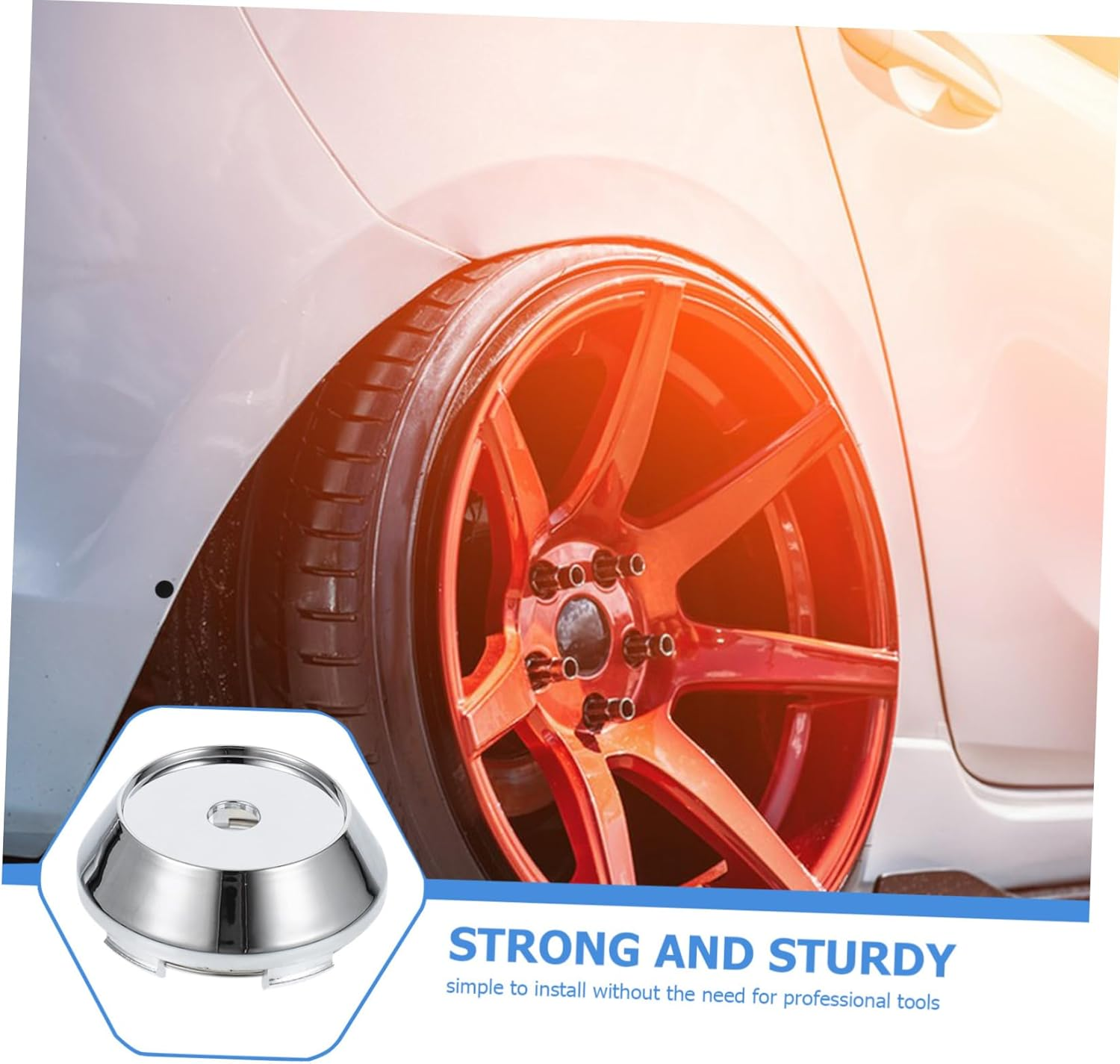 DINHEAROM 4Pcs Wheel Rim Car Hub Center Caps Smooth Finish Automotive Accessories for Vehicle Aesthetic Enhancement image number 4