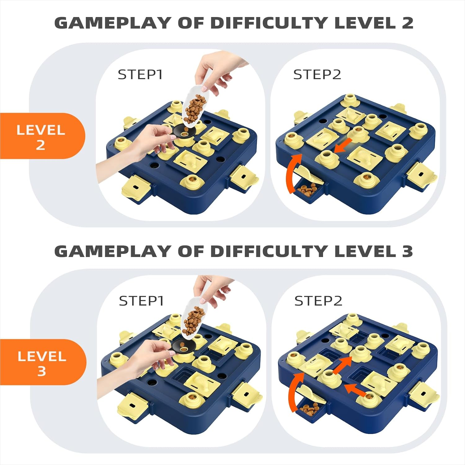 KADTC Dog Chess Puzzle Toy Level 3 in 1 for Small/Medium/Large Dogs Puppy Brain Stimulation Mind Stimulating Cognitive Toys Keep Them Busy Boredom Buster Best Treat Food Puzzles Interactive Smart Game image number 3