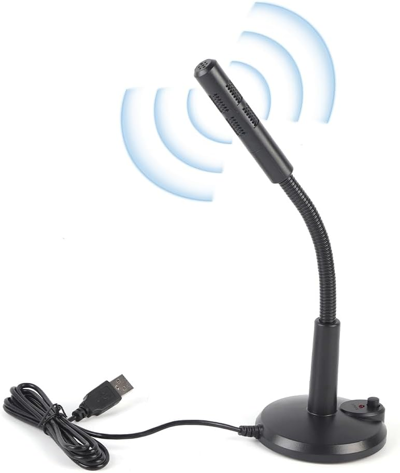 USB Computer Microphone with Mute Button, Desktop PC Condenser Mic Plug and Play with LED Indicator 360 Degree Rotation for Streaming Podcasting Vocal Recording Dictation Laptop Gaming Work Meeting image number 3
